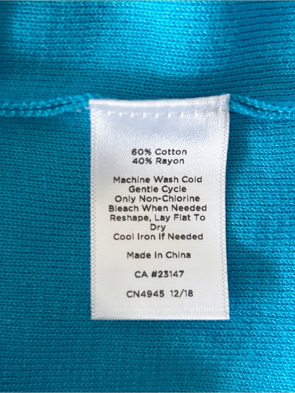 Talbot’s Turquoise Cotton Cap Sleeve Sweater XL - Picture 5 of 5